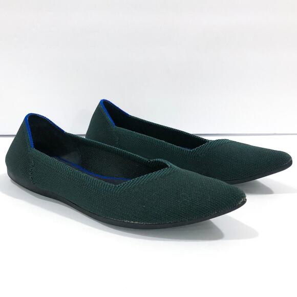 Rothy's The Point Emerald Green Pointed Toe Flats 7.5 - Picture 2 of 10